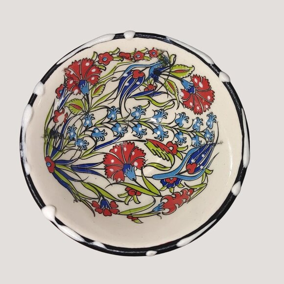 Nakkas Bowls Handpainted Turkish Ceramic Finger Dip Floral Traditional Patterns - Picture 11 of 13